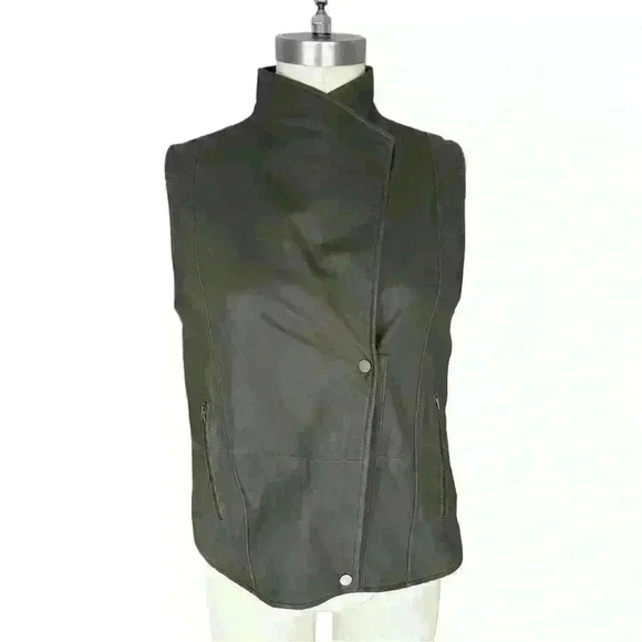 Vince Brown  Leather Vest, Size M - Picture 2 of 12